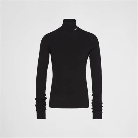 prada rollkragen schwarz|Schwarz Rollkragenpullover Aus Stretch.